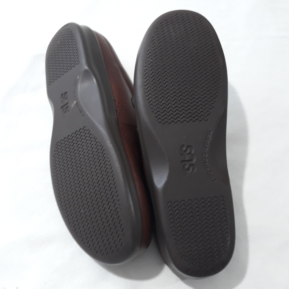 SAS San Antonio Shoemaker Leather Slip On Brown Shoes Bukle Clogs Size 10 1/2 M - Picture 5 of 13